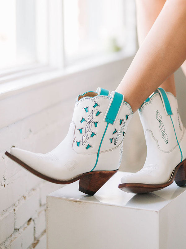 Bright Boot White/Turq Women’s Cowboy Boots | Besita Boots