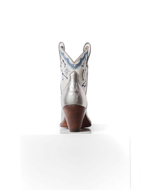Starlet Boot Metallic Silver/White Women’s Cowboy Boots | Besita Boots
