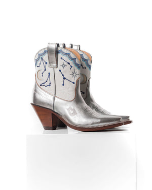 Starlet Boot Metallic Silver/White Women’s Cowboy Boots | Besita Boots