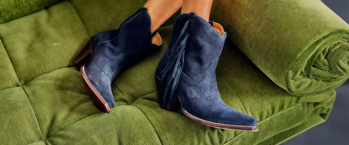 Spirit Bootie - Navy Suede | Women's Cowboy Boots | Besita Boots