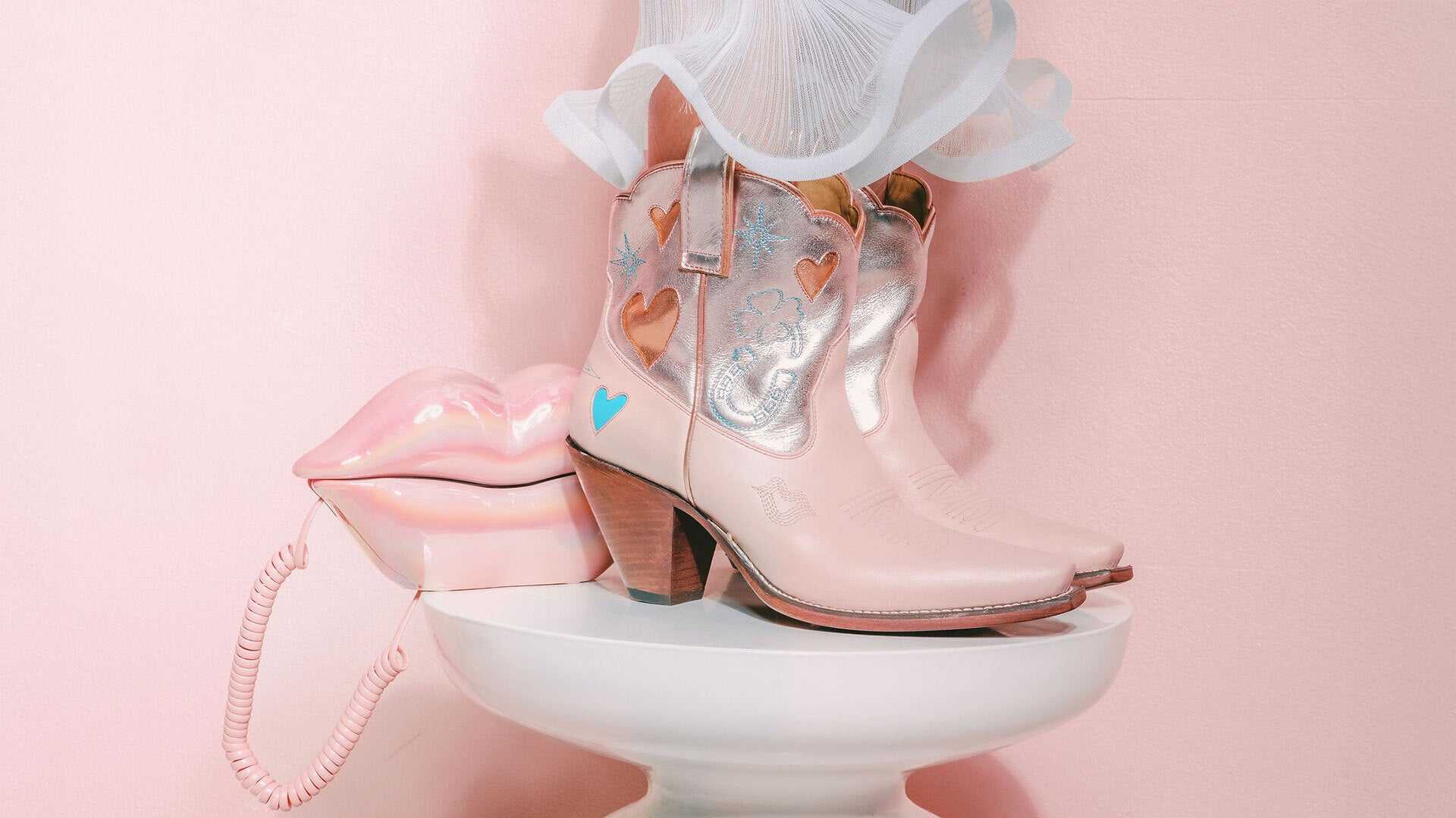 Lucky Bootie - Peach Whip/Metallic Rose Gold | Women's Cowboy Boots | Besita Boots