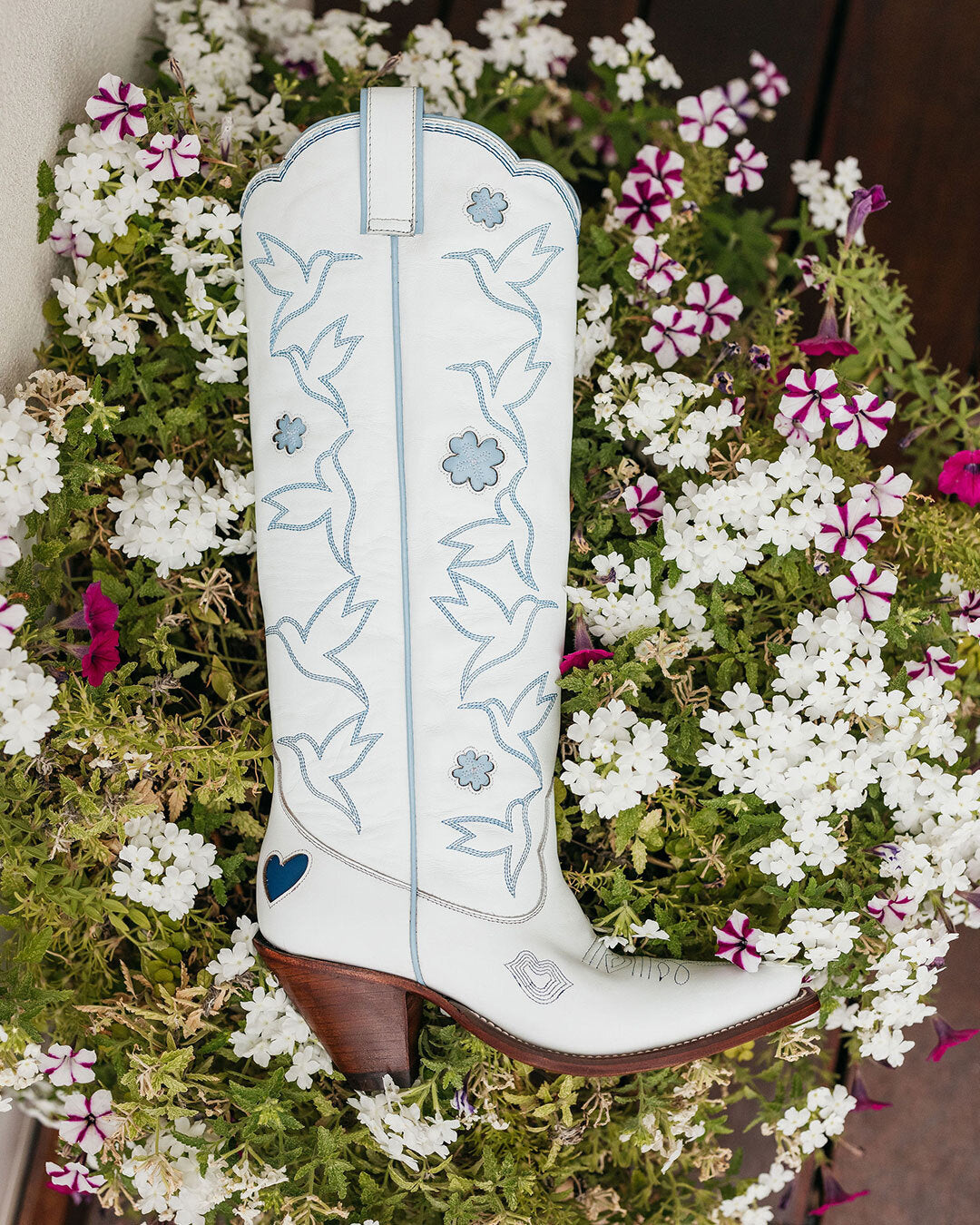 Honey Boot White/Iceblue Women’s Cowboy Boots | Besita Boots