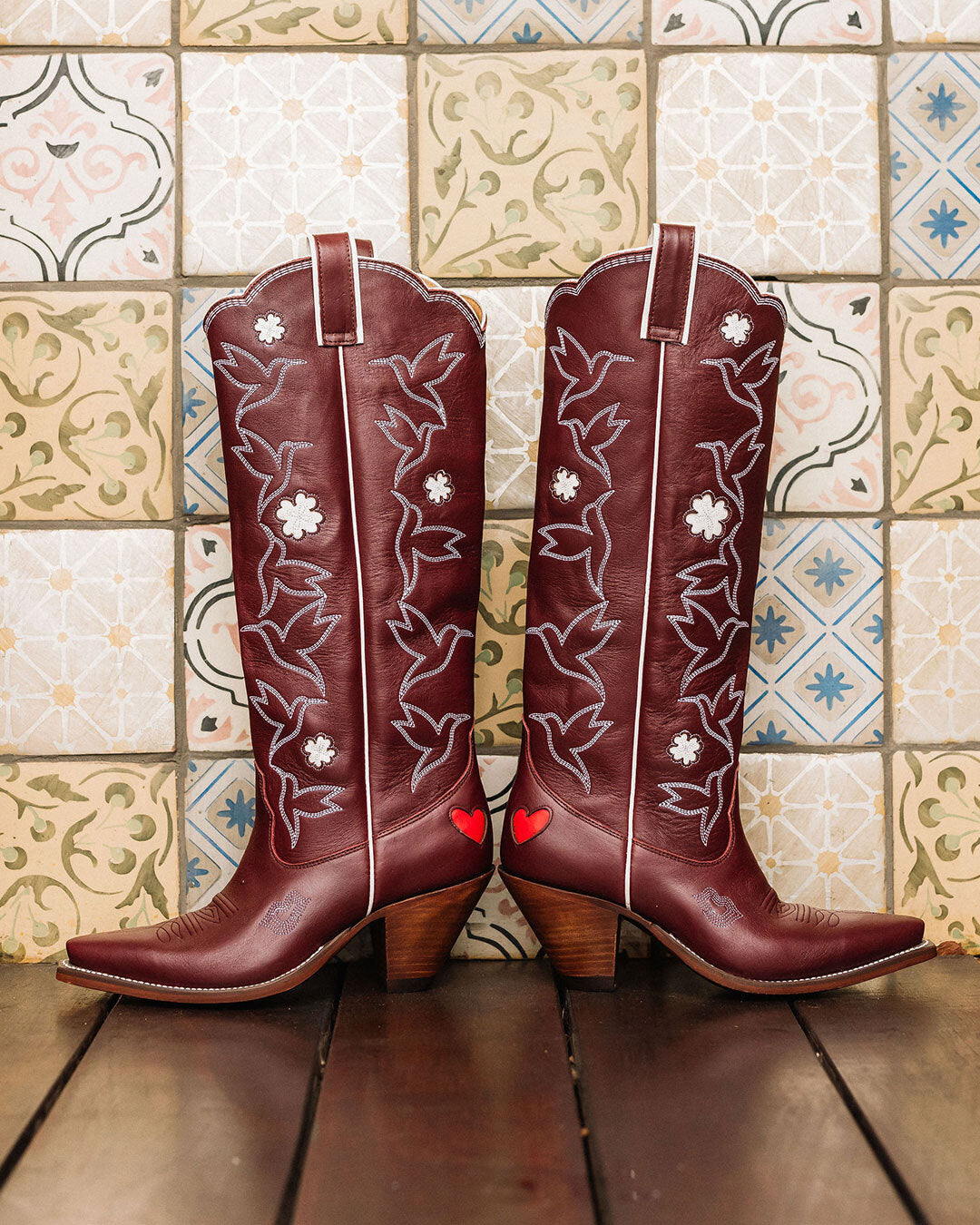 Honey Boot Wine/White Women’s Cowboy Boots | Besita Boots