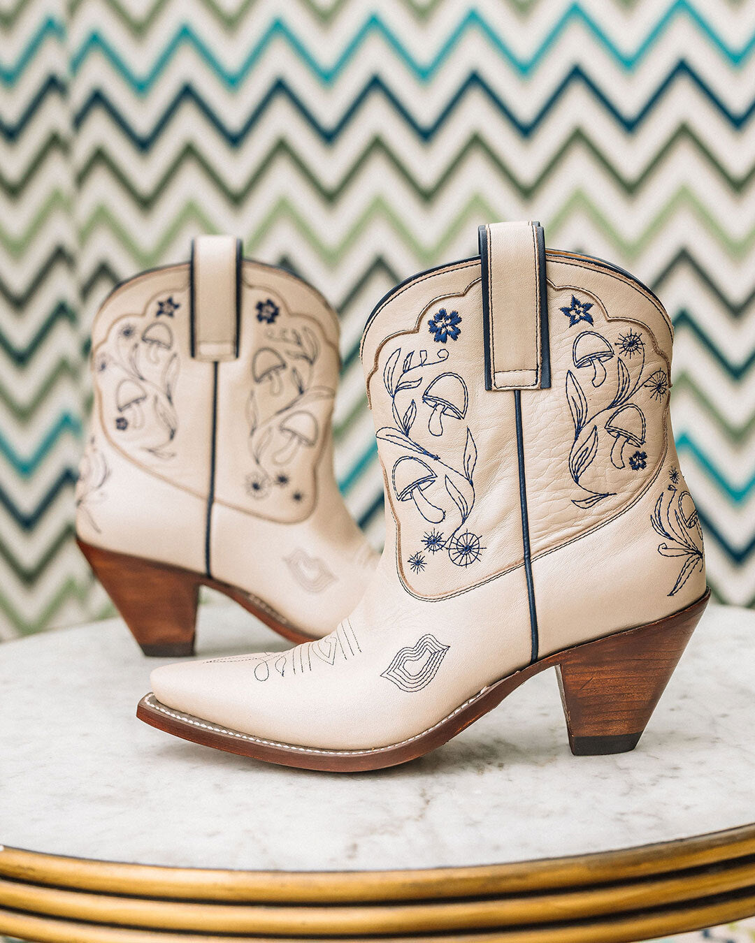 Mystical Boot Mushroom/Navy Women’s Cowboy Boots | Besita Boots