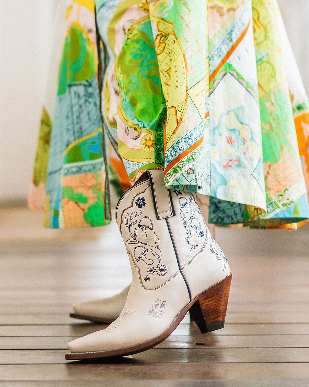 Mystical Boot Mushroom/Navy Women’s Cowboy Boots | Besita Boots